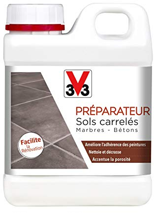 V33 Préparateur pour Sols - Carrelages, Marbres, Béton, Incolore, 1L