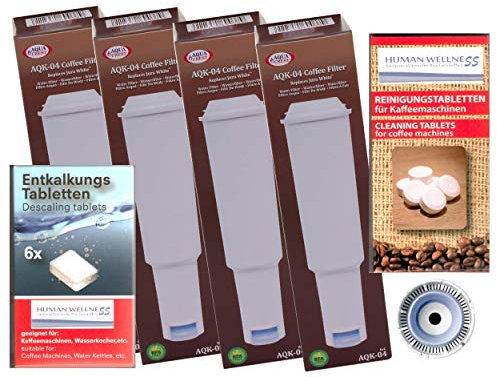 4 x Filterpatronen kompatibel Jura Impressa white + 10 Reinigungstabletten Tabs + Entkalkertabs Pflegeset Jura