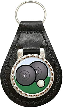 Giftshop UK Lawn Bowls Leather Key Fob