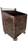 CASAMANIASHOPPING Carrello portalegna ferro battuto con fiamma 52x47x80h cm (SPAZZOLATO RAME)