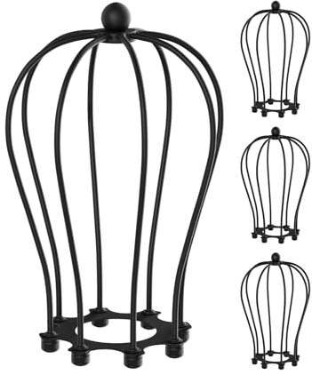 ledscom.de 4 Stück Käfig-Lampenschirm, schwarz, 115mm Ø