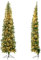 COSTWAY Albero di Natale Mezzo 210 cm, Albero di Natale Artificiale Metà con 150 Luci LED, 450 Rami Folti e Base Pieghevole in Metallo, Ideale per Casa, Ufficio, Negozi e Hotel, Verde