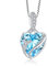 FJ Unendlichkeit März Geburtsstein Kette Damen 925 Sterling Silber Herz Aquamarin Anhänger Halskette Schmuck Geschenke für Damen Frauen Mutter Freundin Mama