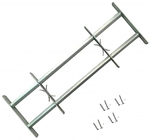 Gecheer Fenster Sicherheitsstange mit Schrauben Einstellbar Fenstergitter Fenstersicherung Einbruchschutz Kellerfenster Sicherung 500-650 mm