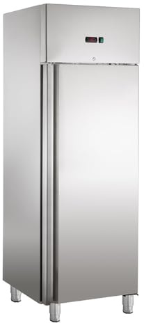 GastroHero Kühlschrank 429 L, 3 Böden, Edelstahl SNACKH400TN | Abschließbar, LED-Beleuchtung, 3 höhenverstellbare Einlegeroste und 3 Schienenpaare, Lagerkühlschrank, -2 bis +8°C