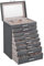 SONGMICS Schmuckkästchen 8 Ebenen, Schmuckkasten mit großem Spiegel, Schmuckschatulle, 7 Schubladen, sehr viel Stauraum, Schmuckaufbewahrung, modern, Geschenkidee, schiefergrau JBC008G02
