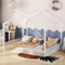 SOFTWEARY Hausbett mit Lattenrost (140x200 cm), Kinderbett, Metallbett, Jugendbett