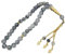 NVOQILIN Islamisches Glas-Gebetskette mit 33 Perlen, Tasbih-Armband, Meditations-Rosenkranz-Armband für Erwachsene, Unisex, Halskette, 31 cm, Grau, Perle, Kugelform, 1 Stück