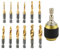 HOHOVYVY 12 Stück Gewindeschneider Set,Beschichtete Verbundgewindebohrer 50 MM 1/4 Zoll Sechskantschaft Schnellwechsel-Adapter-Konverter