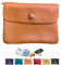 Porte-Monnaie, Porte-clés - Petit Portefeuille - Trousse 10x14cm en Véritable Cuir - étui pour Femme, Enfant. (Marron-Double)