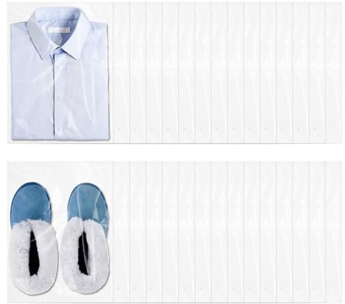 Hejo 30 Stück Zip Beutel Groß, Zipper Beutel Reisetasche, 30×40cm Ziplock Beutel, Wasserdichte Aufbewahrungsbeutel, Mehrweg Durchscheinende Zip Tüte für Kleidung Schuhe Unterwäsche(Kein Muster)