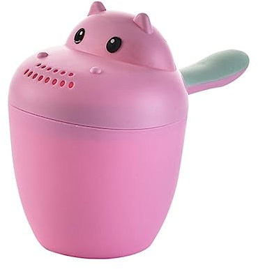 VICASKY Cartoon Hippo Baby Bad Spülen Tasse Löffel Dusche Tüllen Komfortable Griff