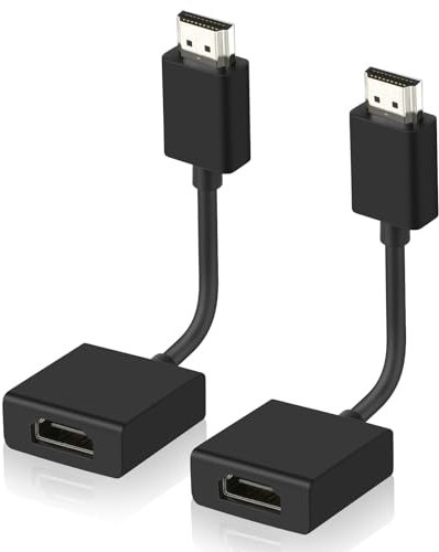 AXFEE Lot de 2 Câble d'extension HDMI, 12cm Câble HDMI Mâle vers Femelle, Rallonge hdmi, Compatible 4K@60Hz 3D pour HDTV, Moniteur et Projecteur