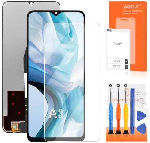 AGCUT LCD Schermo per Xiaomi Redmi A3 Display per Xiaomi Redmi A3 23129RN51X LCD Display Touch Screen Assembly con Riparazione Strumenti (Nero Senza Cornice)