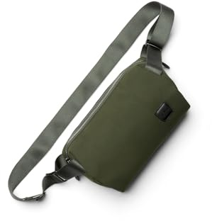 Bellroy Classic Sling 3L, Minimalistische Umhängetasche - Olive | 3L minimalistische Alltags-Umhängetasche mit Innenfächern, verstellbarem Gurt und Autokomprimierungsfunktion