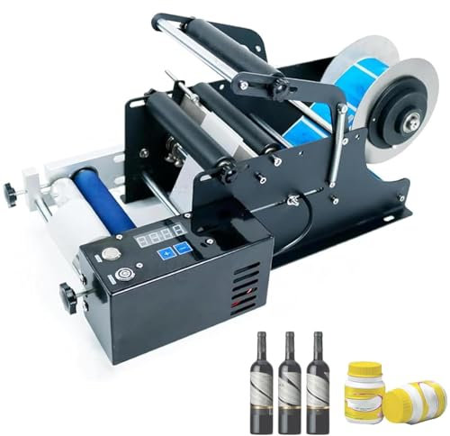 GYKOZY Electric Round Labeling Machine, 20-40pcs/min, Bottle Label Applicator for Round Bottles, Tag Inner Diameters 75mm