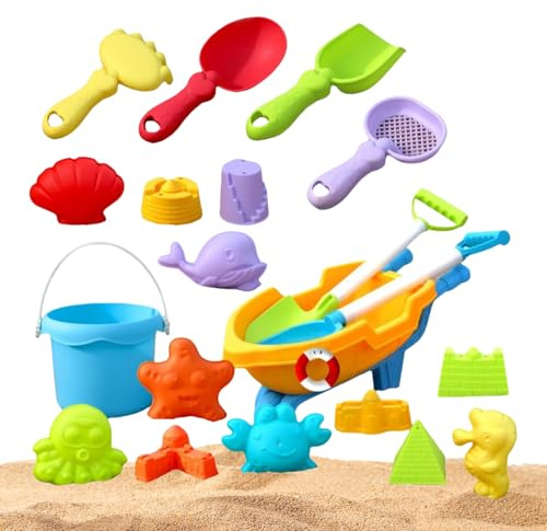 Generisch Interaktives Strandspielzeug Set - 19-teiliges Sandspielzeug Für Kinder Mit Faltbarem Eimer Und Sandförmchen | Ideal Für Den Sommerurlaub, Ausflüge Zum See, Picknick Und Campingabenteuer