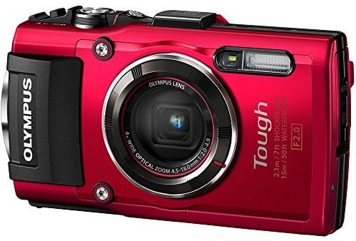Olympus Tough TG-5 Digitalkamera (12 MP, 25-100mm 1:2,0 Objektiv, GPS, Manometer, Temperatursensor, Kompass) rot