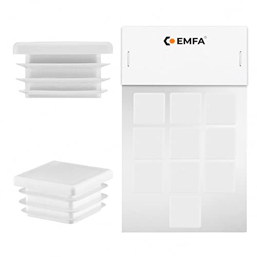 EMFA Bouchon Tube Carré 50x50 mm Blanc – Embout à Lamelles en Plastique – Capuchon 5x5 cm – Lot de 10