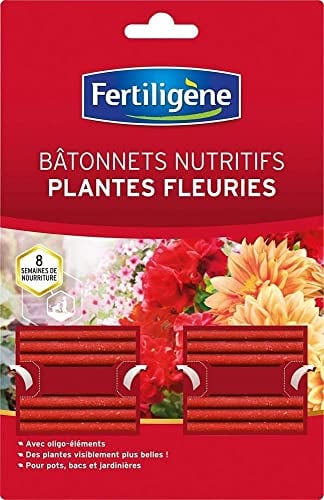 Fertiligène FBPF - Engrais Bâtonnets Nutritifs Plantes Fleuries x 40 - Pour des plantes plus belles - Formule avec oligo-éléments - Jusqu'à 8 semaines de nourriture - Plantes en pots et jardinières
