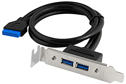F30 50cm USB 3.0 intern Slot Blende Slotblech 8cm Bracket 20pin auf 2X USB 3.0 A Buchse