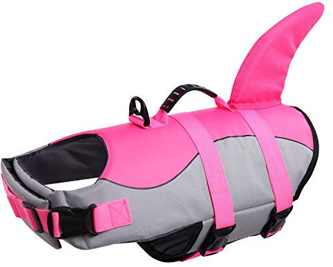 Queenmore Schwimmweste Hund Einstellbare Hunde Schwimmweste, Ripstop Rettungsweste mit hohem Auftrieb und langlebigem Rettungsgriff für Hund für kleine mittlere Hunde, (Pink,S)