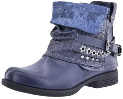 Elara Damen Biker Boots Nieten Stiefeletten Chunkyrayan 344 Navy-39