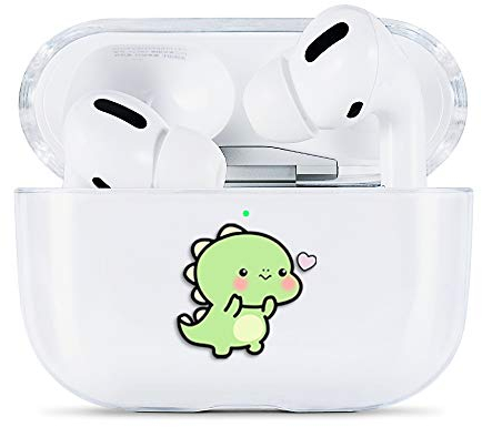 AKABEILA Hülle Kompatibel mit Apple AirPods Pro Case Süße DIY Muster Schutzhülle Transparente Silikon Dünne Air Pods Pro 1st Gen 2019 Kabellose Ladehülle Front LED Sichtbar