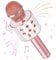 Wowstar Wireless Microphone, Karaoke Bluetooth Microphone for Kids Adults, Portable Toy Karaoke Mic Speaker Machine, Home KTV Player Support Android & iOS Devices for Party Singing (Rose Gold)