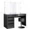 Vicco Schminktisch Sherry, Anthrazit Hochglanz, 120 cm mit LED Beleuchtung und Hocker