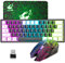 60% Kompakt Mini Gaming Kabellose Tastatur Und Maus Set - Schwarz Gemischt Weiß 2 in 1 USB Empfänger - Type-c Wiederaufladbar Beleuchtet Tastatur - Ergonomie Atmende Licht Maus Für PC Mac Laptop