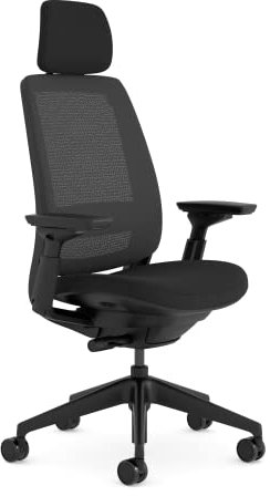 Steelcase Series 2 Ergonomic Office Chair With LiveBack Lumbar Support, 4D Armrests, Adjustable Headrest Black/Black, 72 x 64 x 127