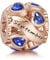 NINGAN September Birthstone Charms Rose Gold 925 Sterling Silver Love Heart Bead for Charm Bracelets and Necklaces with 5A Cubic Zirconia, Birthday Gifts