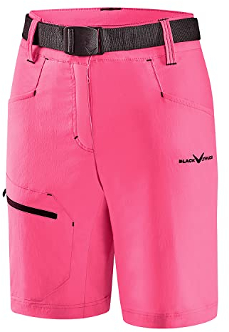 Black Crevice Damen Trekking Shorts, pink/Steel Blue, 44