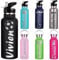 Bouteille d'eau Personnalisée avec Couvercle à Paille pour l'école, Bouteille d'eau de Sport Isotherme en acier Inoxydable avec nom pour Filles, Garçons, Femmes, Hommes (350 ml/750 ml,7 Couleurs)