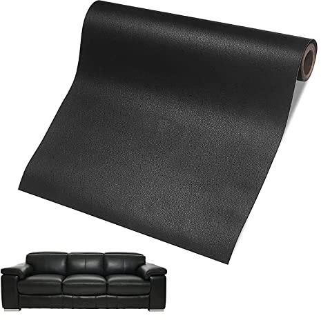 60 x 137cm Patch di Riparazione in Pelle, Patch Pelle Adesiva, Pelle Adesiva per Riparazioni, Ecopelle Adesiva, Toppe per Riparazione Autoadesive in Pelle PU per tappezzeria, seggiolino Auto (Nero)
