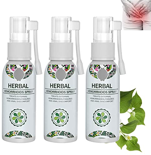 3 StüCk H-Emocare KräUter-HäMorrhoiden-Spray,NatüRliches KräUter-HäMorrhoiden-Spray,Lindert Schwellungen und HäMorrhoidenbeschwerden,Gentle,Works Fast,zur Beruhigung äUßErer HäMorrhoiden