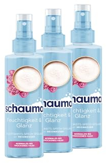 Schauma Schwarzkopf Feuchtigkeits-Sprüh-Spülung mit Reiswasser (3x 200 ml), entwirrt das Haar für leichtere Kämmbarkeit & schützt vor Föhn-Hitze, für weiches & gesundes Haar