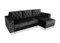 Ares Meble Gepolstertes Ecksofa Delux mit Schlaffunktion und Bettzeugcontainer - Kleine Sofa - Relaxsofa 3 Sitzer - Big Sofa mit Schlaffunktion - Sofa Wohnzimmer - Schlafsofa 140x200 Sonoma - Schwarz