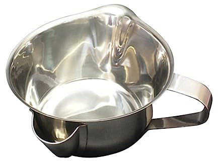 PRETYZOOM separatore d'olio barattolo d'olio Separatore di grassi e oli in acciaio inossidabile Separatore di grassi e oli per cucina in acciaio inossidabile filtro dell'olio