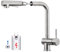 CECIPA Niederdruck Armatur Küche, Edelstahl Wasserhahn Küche mit Brause Zwei Wasserstrahlarten, 360° Schwenkbar Ausziehbar Mischbatterie für Boiler