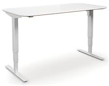 kaiserkraft | Schreibtisch Atlanta Trend | elektrisch höhenverstellbar | gerade | abgerundete Ecken | BxT 160x80 cm | weiß/weiß