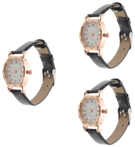 VALICLUD 3St rechteckige Vintage-Uhr antike quarzarmbänder betrachten Vintage Armbanduhr hochstihl Weihnachtssto Damenuhren Armbanduhr für Damen Mädchenuhr Mode Anschauen Rom Geschenk Frau