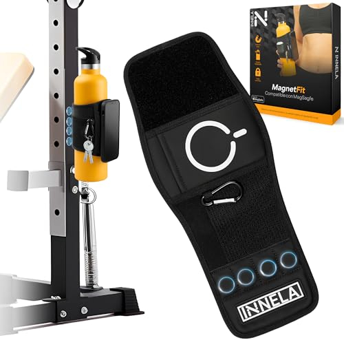 Innela MagnetFit-Wasserflaschenhülle für das Fitnessstudio mit Magneten - Kompatibel mit Apple MagSafe - Tasche für AirPods und Schlüssel - Shaker für Proteine und Flasche - Nimm dein Training auf