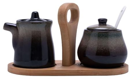YAIUNHIQ Milk Jug And Sugar Sets, Sugar Bowl And Creamer Set, Coffee Serving Set With Gradient Vintage Gloss,B