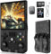 R36MAX Retro Handheld Game Console with 128GB TF Card &Built-in 22000+ Preloaded Classics, 4.0 IPS Screen Open-Source Linux System - Supports 30+ Emulators (Black, With Storage Box)