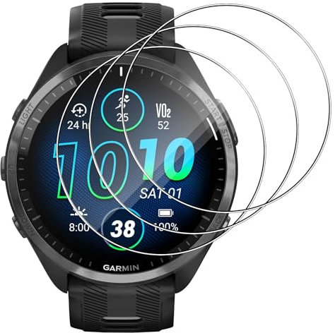 Lutree pour Garmin Forerunner 965 Verre Trempé Protection écran, 3 Pièces 9H Dureté HD Protecteur Film, Sans Bulles Anti-Rayures Anti-Empreintes Protecteurs d'écran