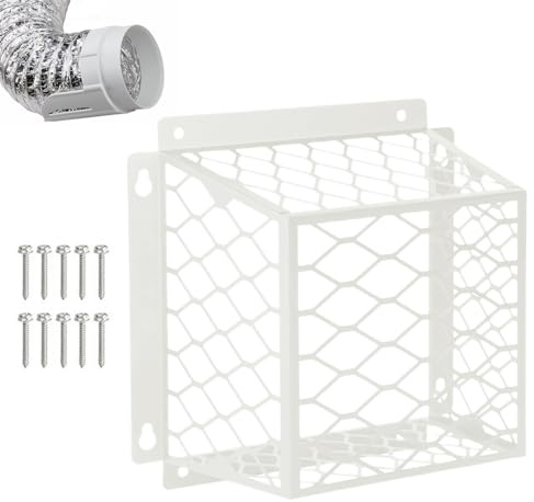 Entlüftungsabdeckung für den Außenbereich – Schutz für Vögel aus verzinktem Stahl mit verstellbarem Flansch von 3 – 4 Zoll | Schwerer Abluftschutz, Entlüftungshaube für Aski