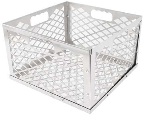 KIMISS Cesto per Carbone e Cestello per Griglia per Barbecue, Porta Carbone Portatile in Acciaio Inossidabile Dal Design Staccabile per Cucinare