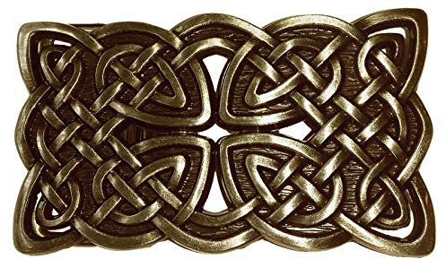 Shirtmatic Gürtelschnalle Buckle Kreuz Knoten, Kelten, keltisch Celtic Knot Tribal Ornament (celtic messingfarben)